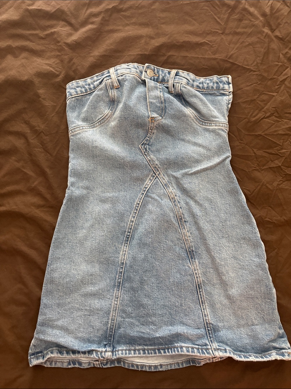 Zara Light Blue Denim Mini Dress